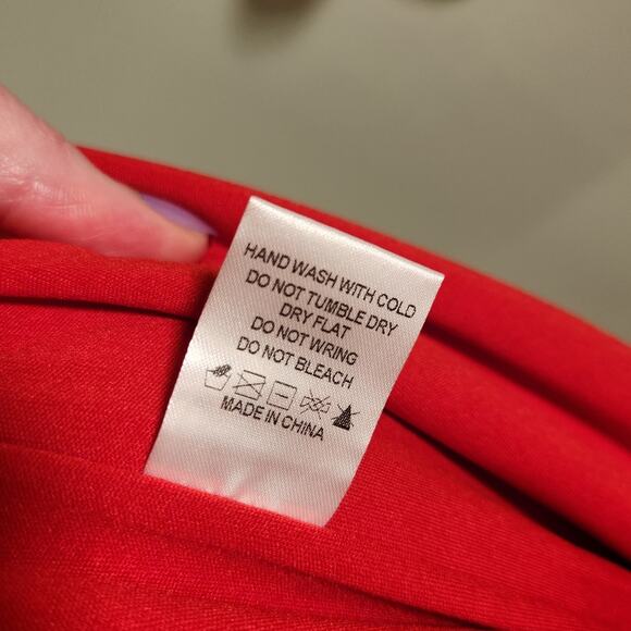 NEW YORK & COMPANY Red Asymmetric Jumpsuit, Size Medium - Picture 15 of 16